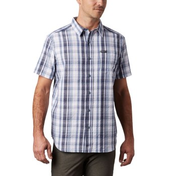 Columbia Brentyn Trail Short Sleeve Seersucker Big, Camisa Azules Para Hombre | 657082-CNL